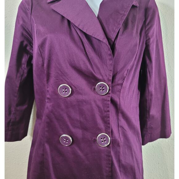 Heart Soul Purple Double Breasted Notched Collar Blazer Small Lightweight Lined - Picture 6 of 6